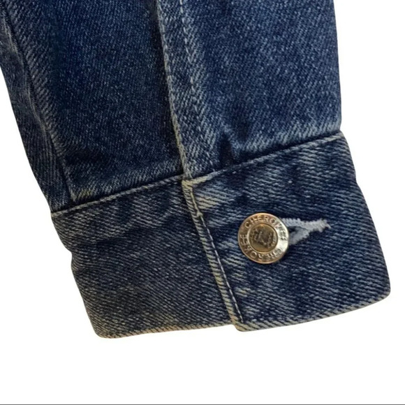 Vintage Cherokee Floral Embroidered Blue Jean Jacket Size Women’s  Large - Picture 8 of 9